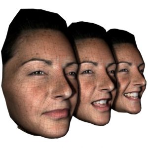 três rostos de mulheres